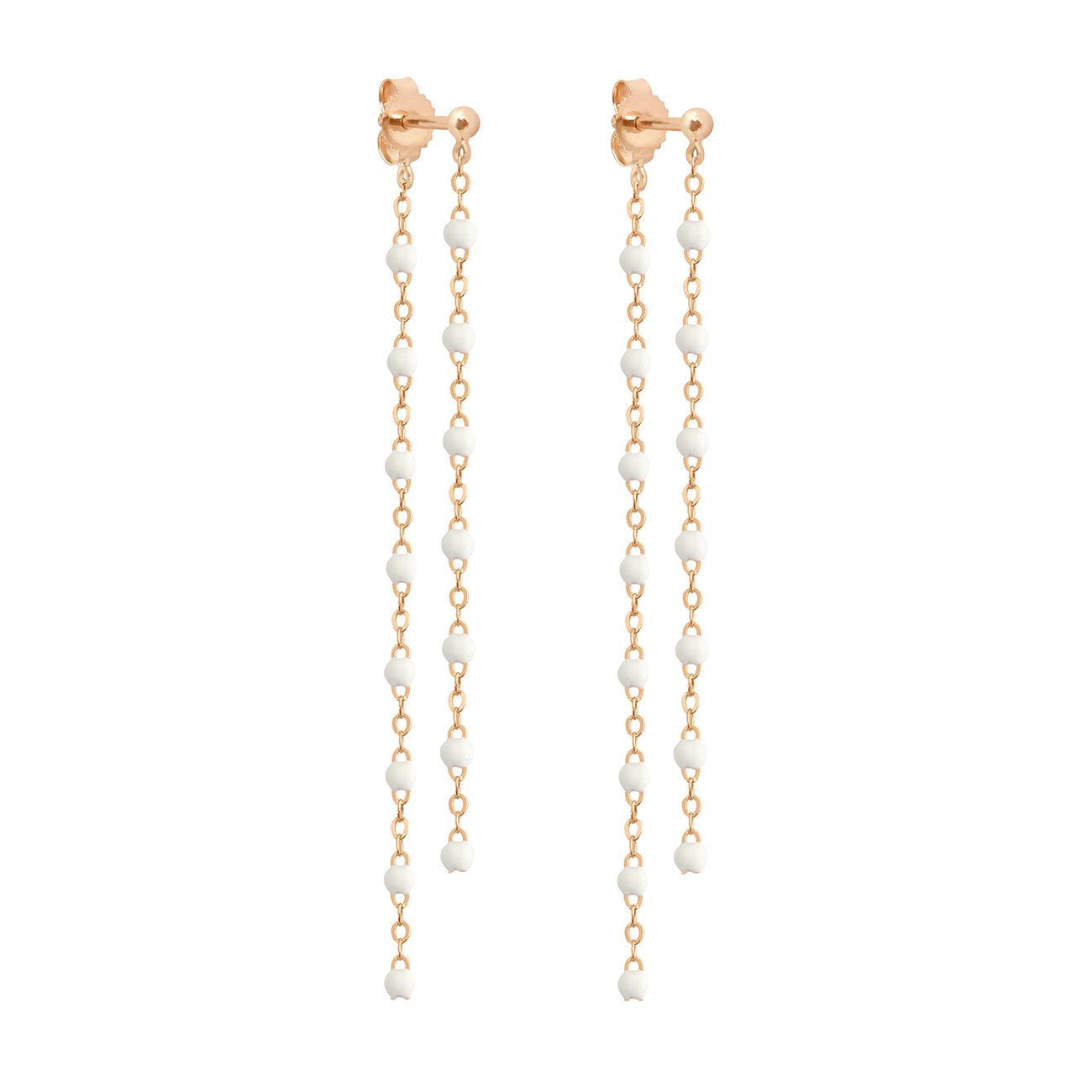 Boucles d'oreilles Dansantes Classique Gigi blanche, or rose classique gigi Référence :  b4gi003r01xxxx -1