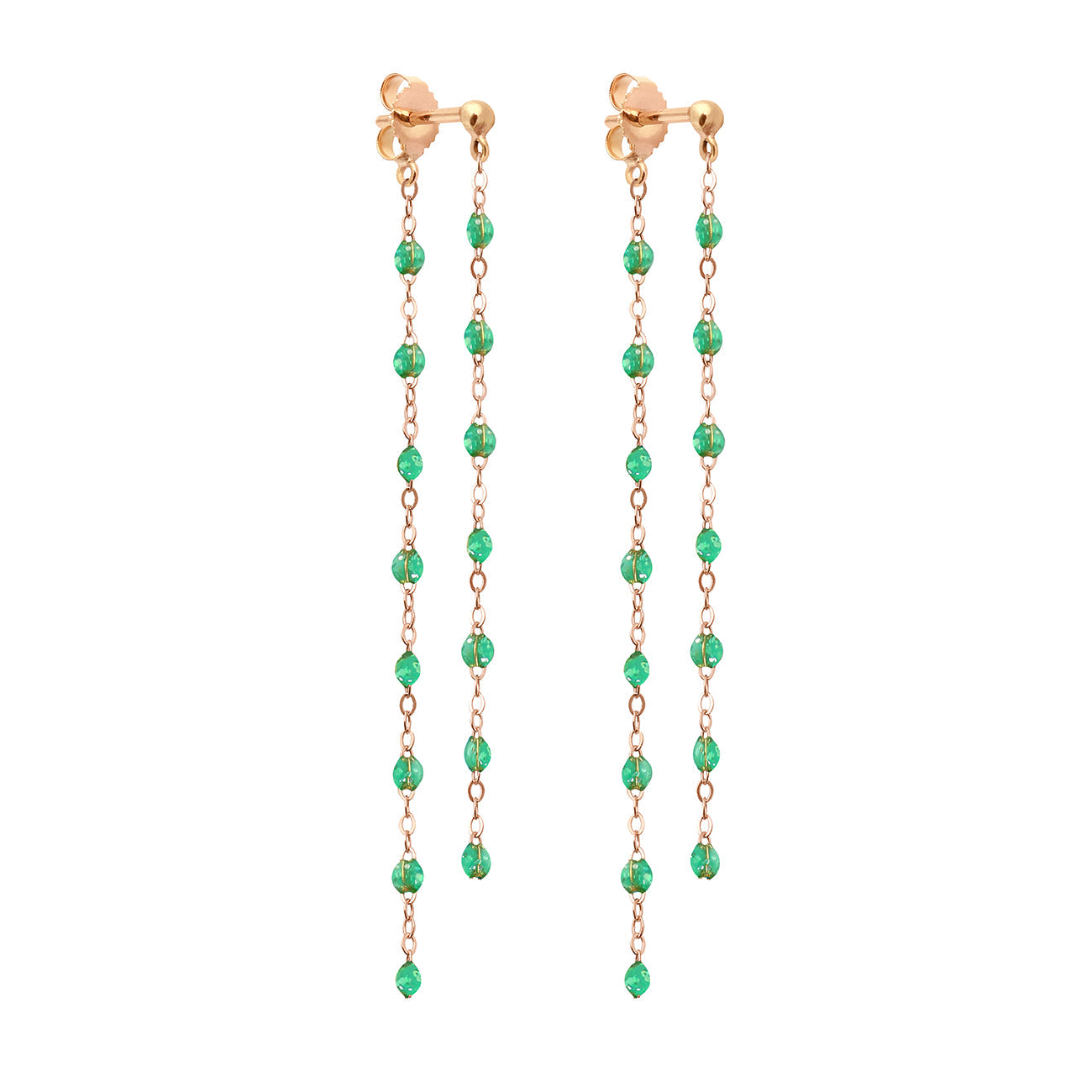 Boucles d'oreilles Dansantes Classique Gigi menthe, or rose