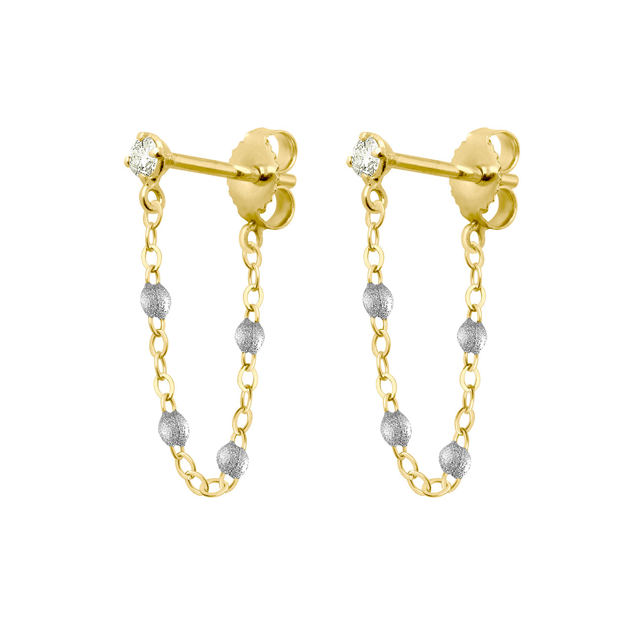 Boucles d'oreilles argent Gigi Suprême, or jaune, diamants gigi suprême Référence :  b4gs001j16xxdi -1