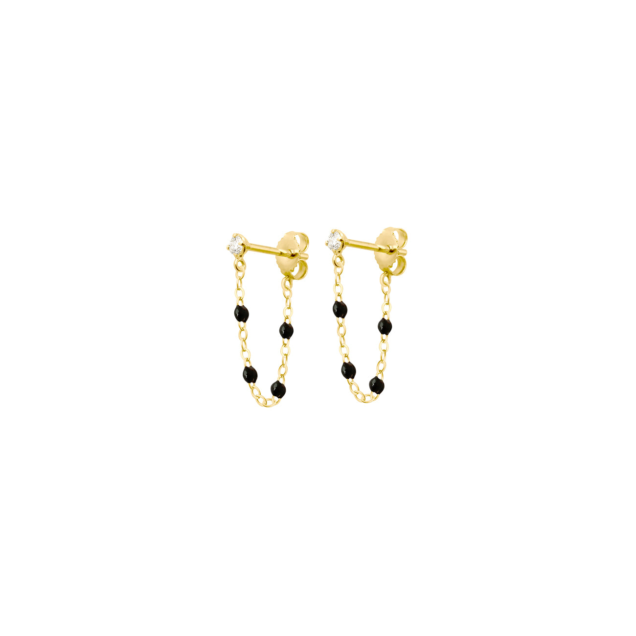 Boucles d'oreilles noire Gigi Suprême, or jaune, diamants gigi suprême Référence :  b4gs001j20xxdi -1