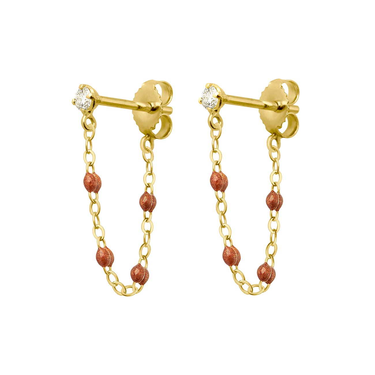 Boucles d'oreilles fauve Gigi Suprême, or jaune, diamants gigi suprême Référence :  b4gs001j59xxdi -3