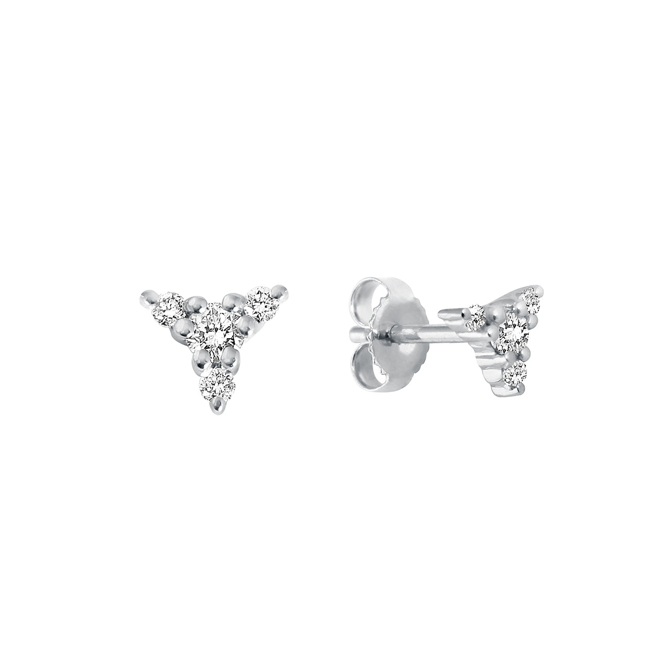 Boucles d'oreilles Kosmos, diamants, or blanc