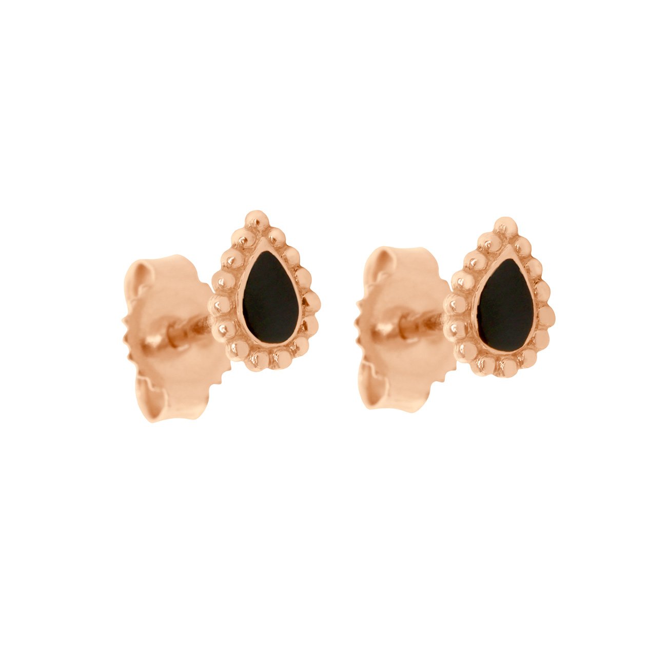 Boucles d'oreilles Lucky Cashmere noire, or rose