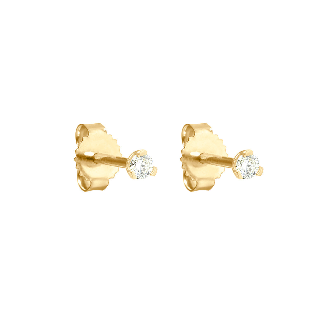 Boucles d'oreilles mini Puce, diamants, or jaune