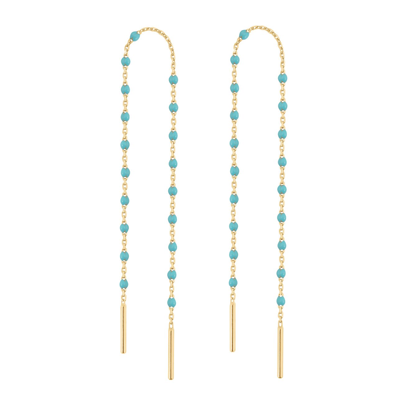 Boucles d'oreilles turquoise vert Mini Gigi, or jaune