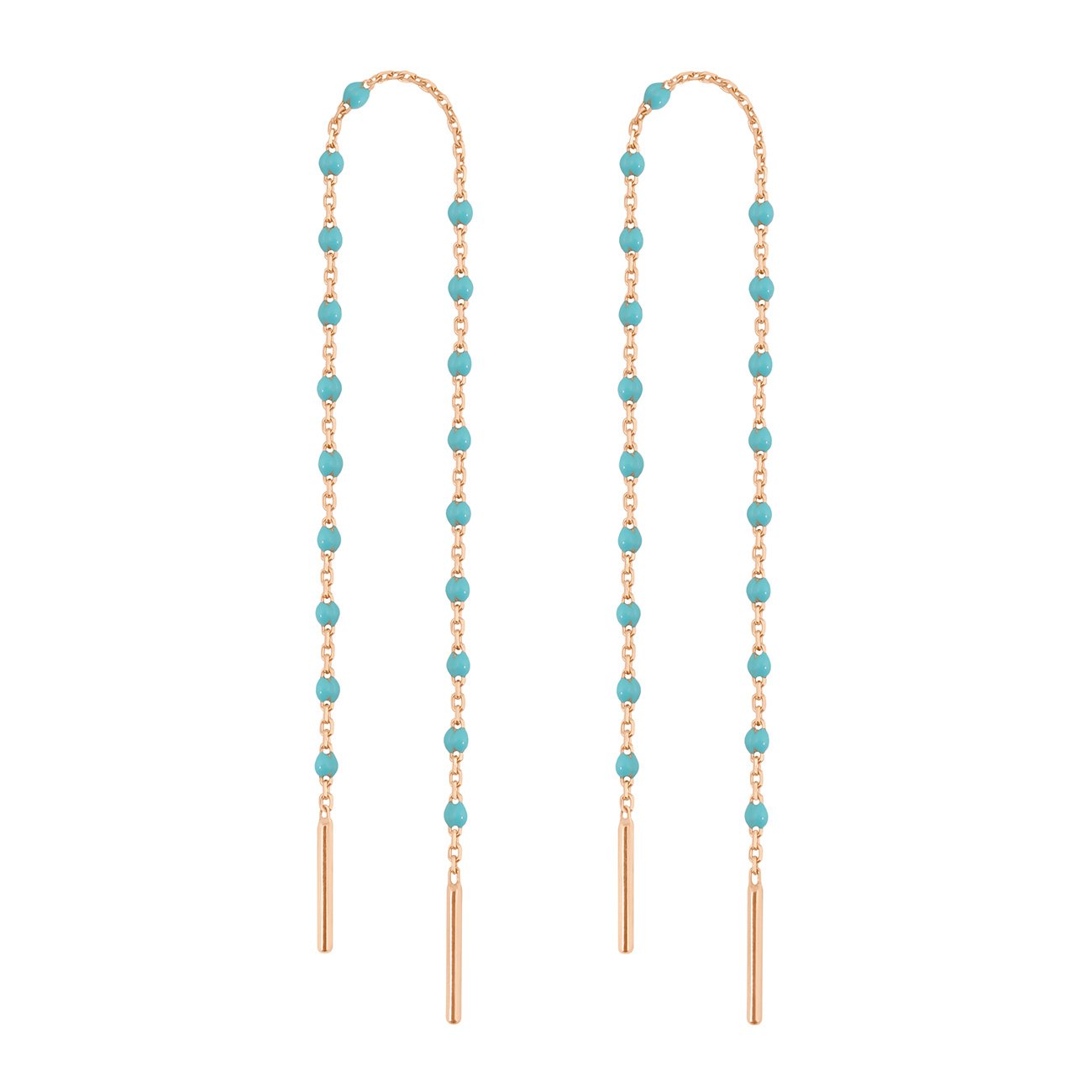 Boucles d'oreilles turquoise vert Mini Gigi, or rose