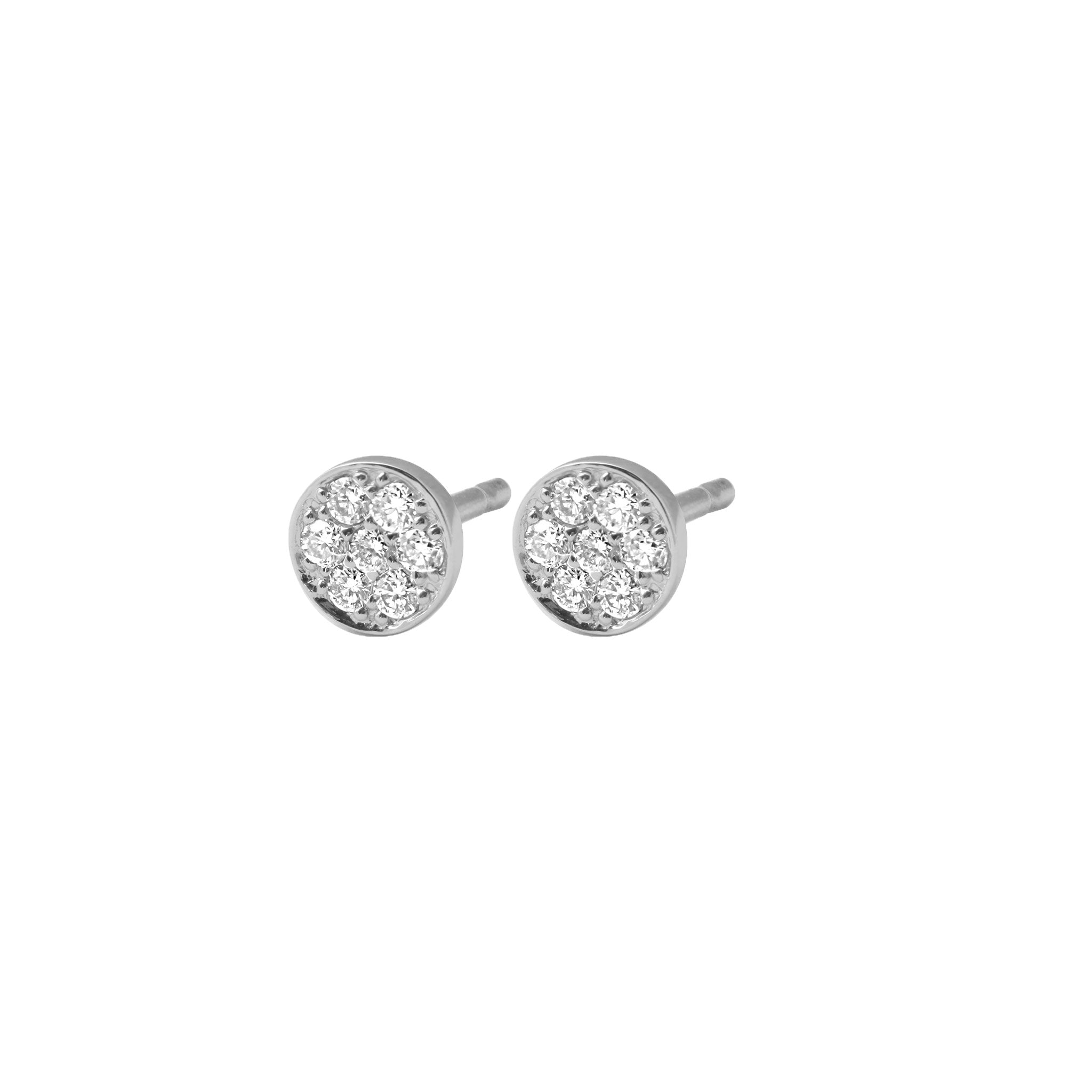 Boucles d'oreilles Puce, diamants, or blanc