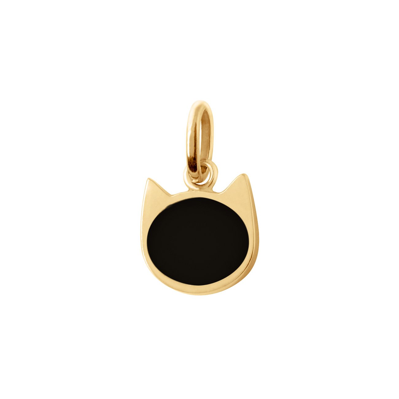 pendentif Chat résine noire, or jaune