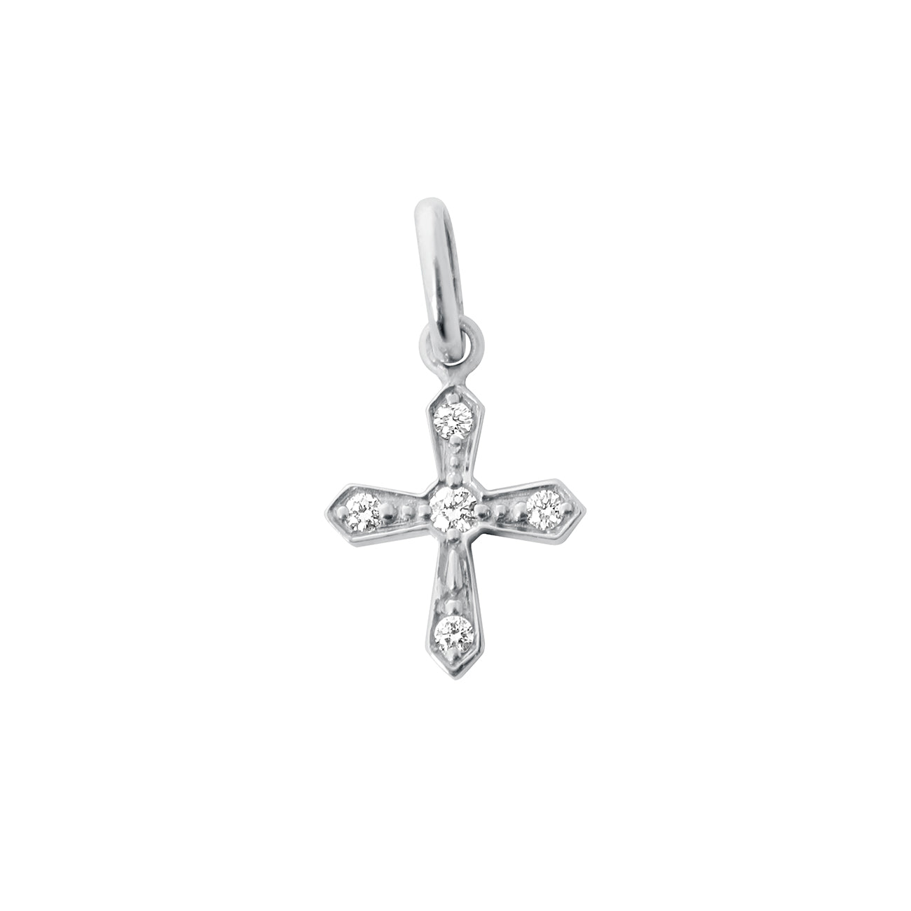 Pendentif Croix vintage, diamants, or blanc madone Référence :  b5cv002g00xxdi -1