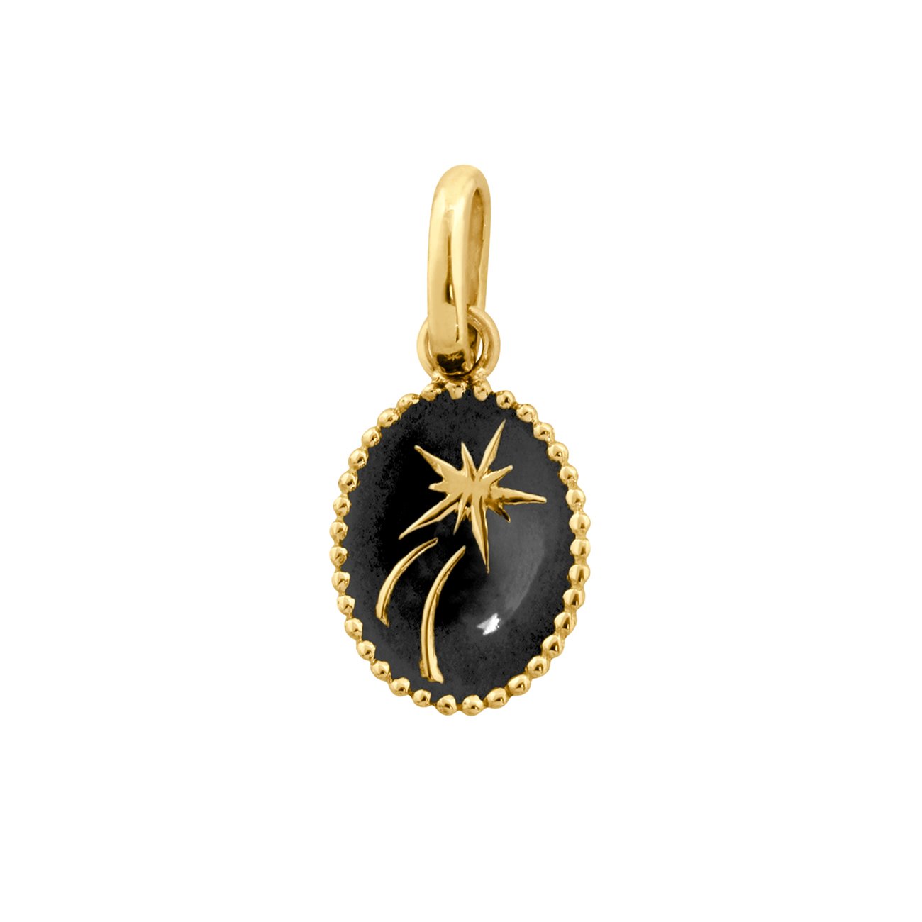 Pendentif Etoile Espoir résine noire, or jaune pirate Référence :  b5ee002j20xxxx -1