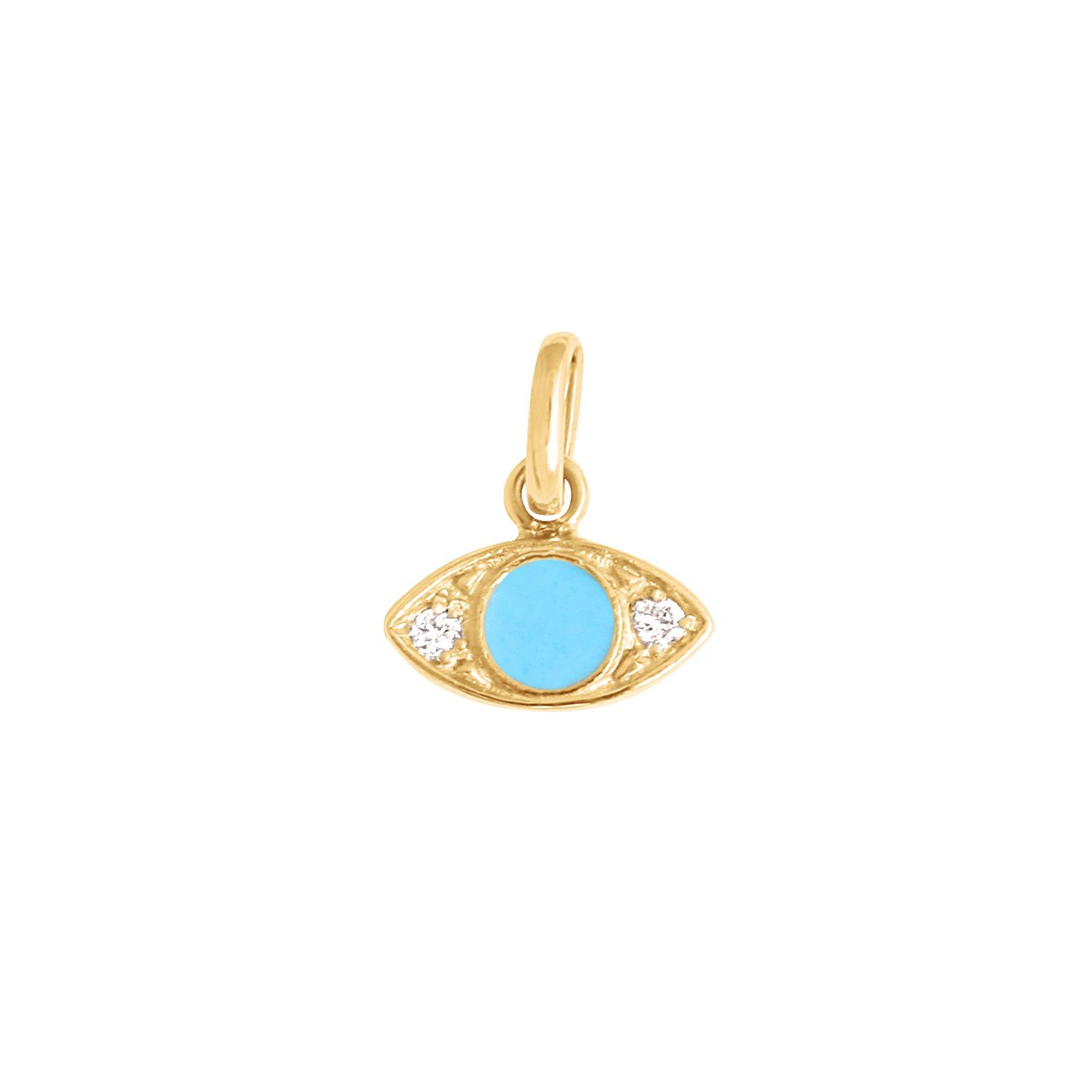 Pendentif Eye turquoise, diamants, or jaune voyage Référence :  b5ey001j34xxdi -1