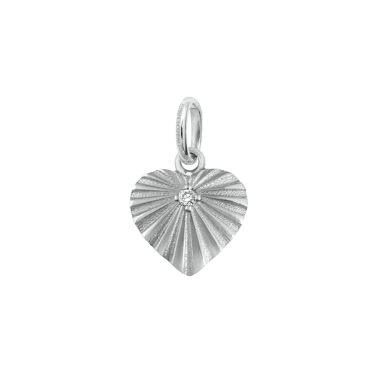 Pendentif Cœur Lumière, diamant, or blanc