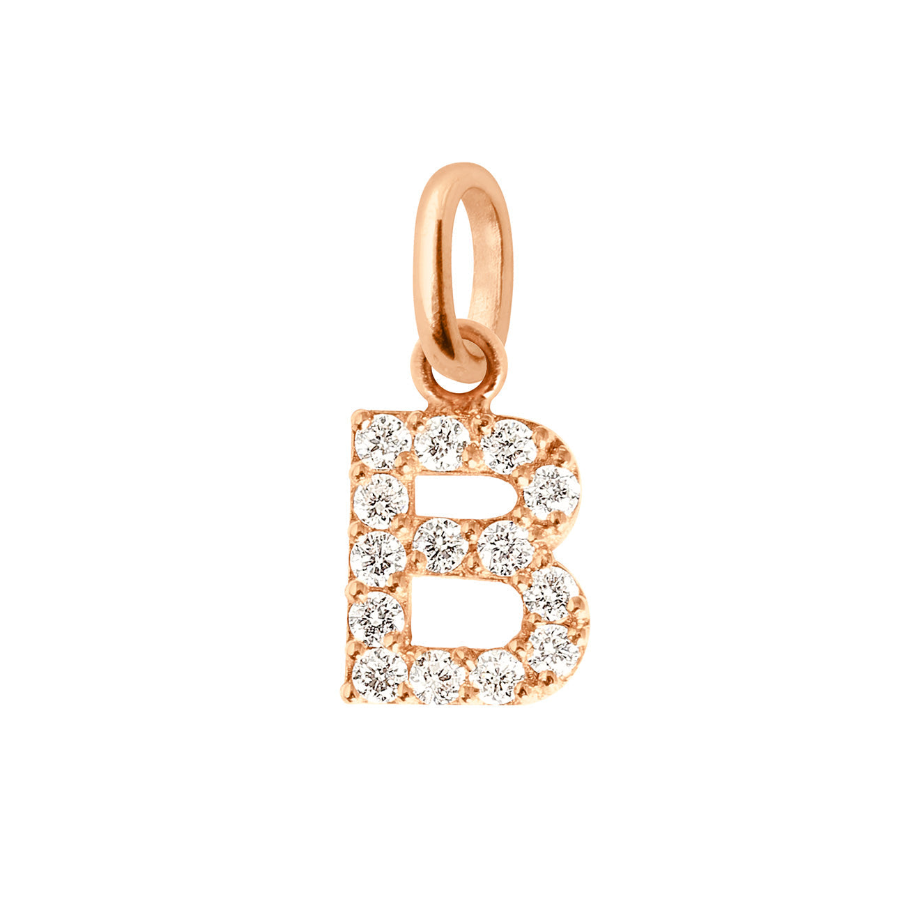 Pendentif Lucky Letter B, or rose, diamants lucky letter Référence :  b5le00br00xxdi -1