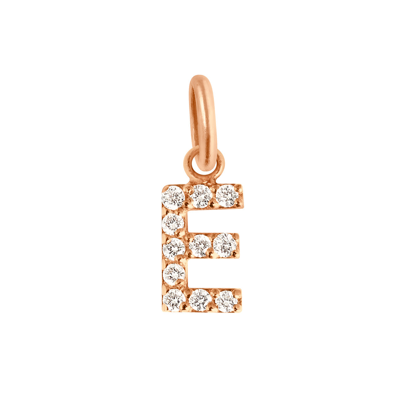 Pendentif Lucky Letter E, or rose, diamants lucky letter Référence :  b5le00er00xxdi -1