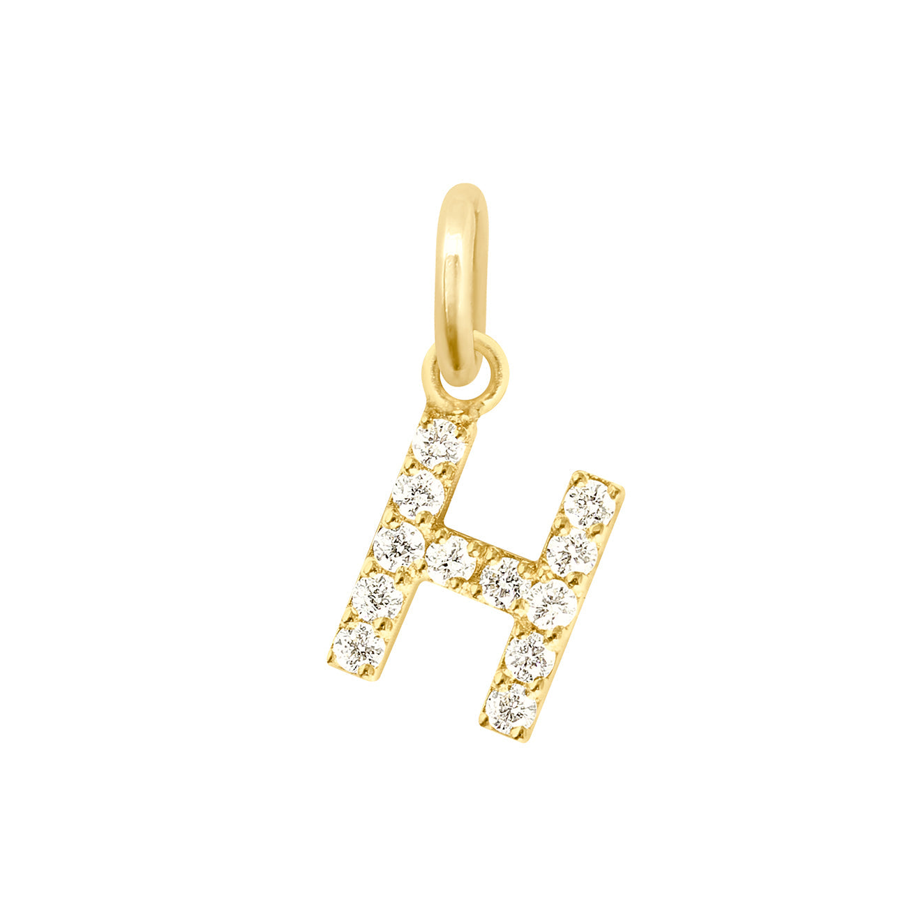 Pendentif Lucky Letter H, or jaune, diamants