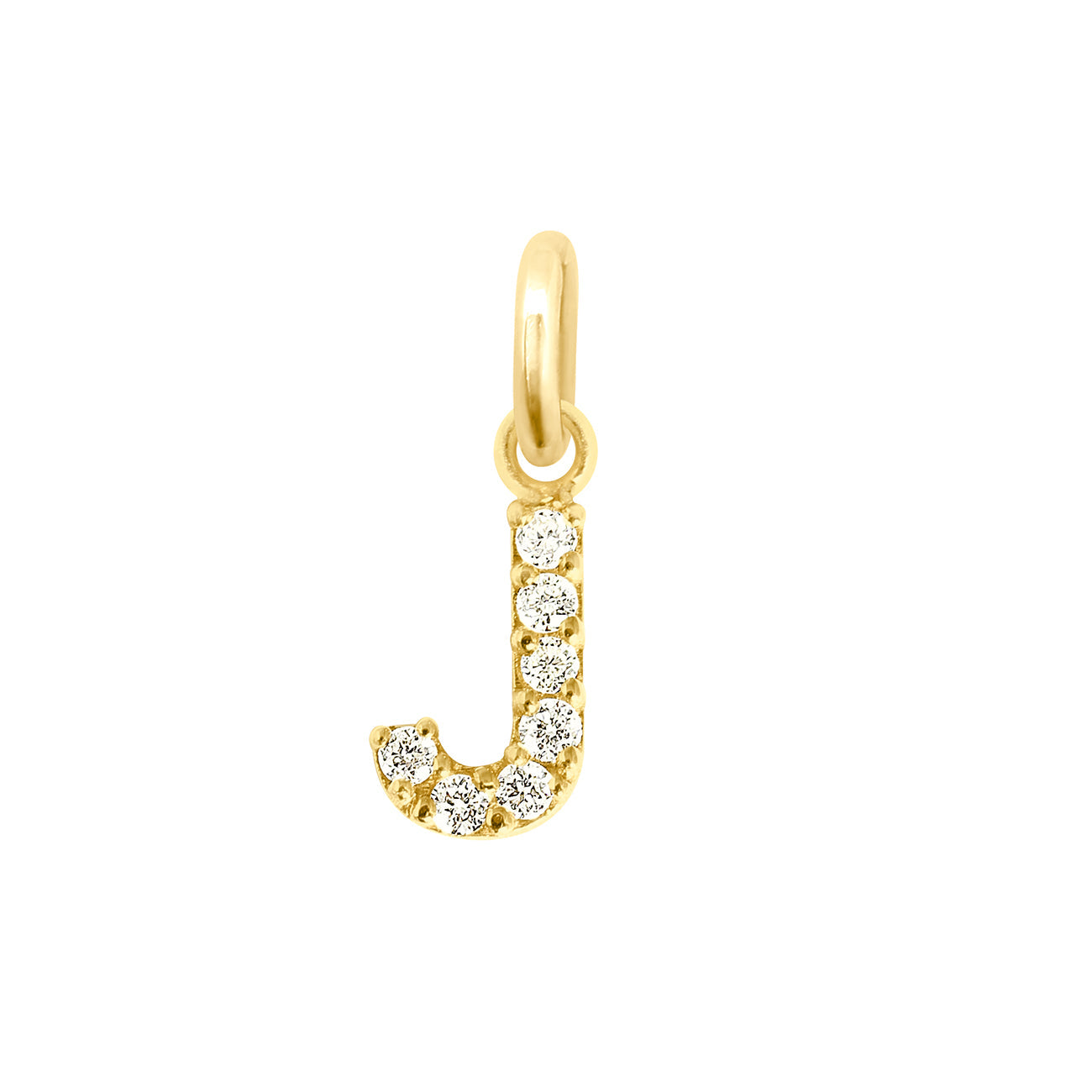 Pendentif Lucky Letter J, or jaune, diamants