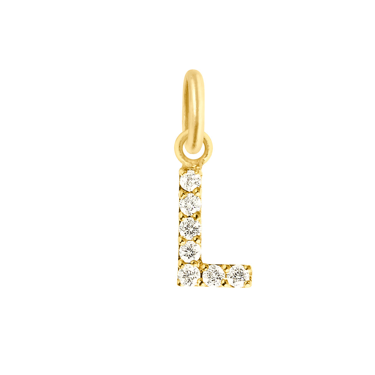 Pendentif Lucky Letter L, or jaune, diamants