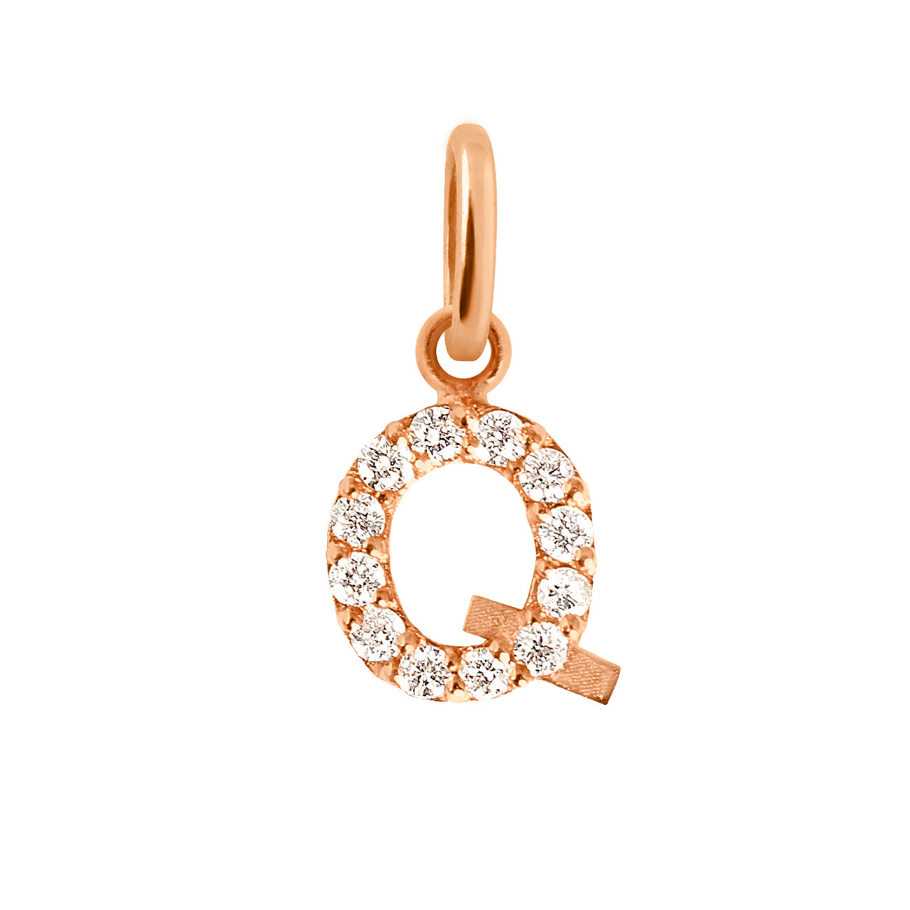 Pendentif Lucky Letter Q, or rose, diamants lucky letter Référence :  b5le00qr00xxdi -1