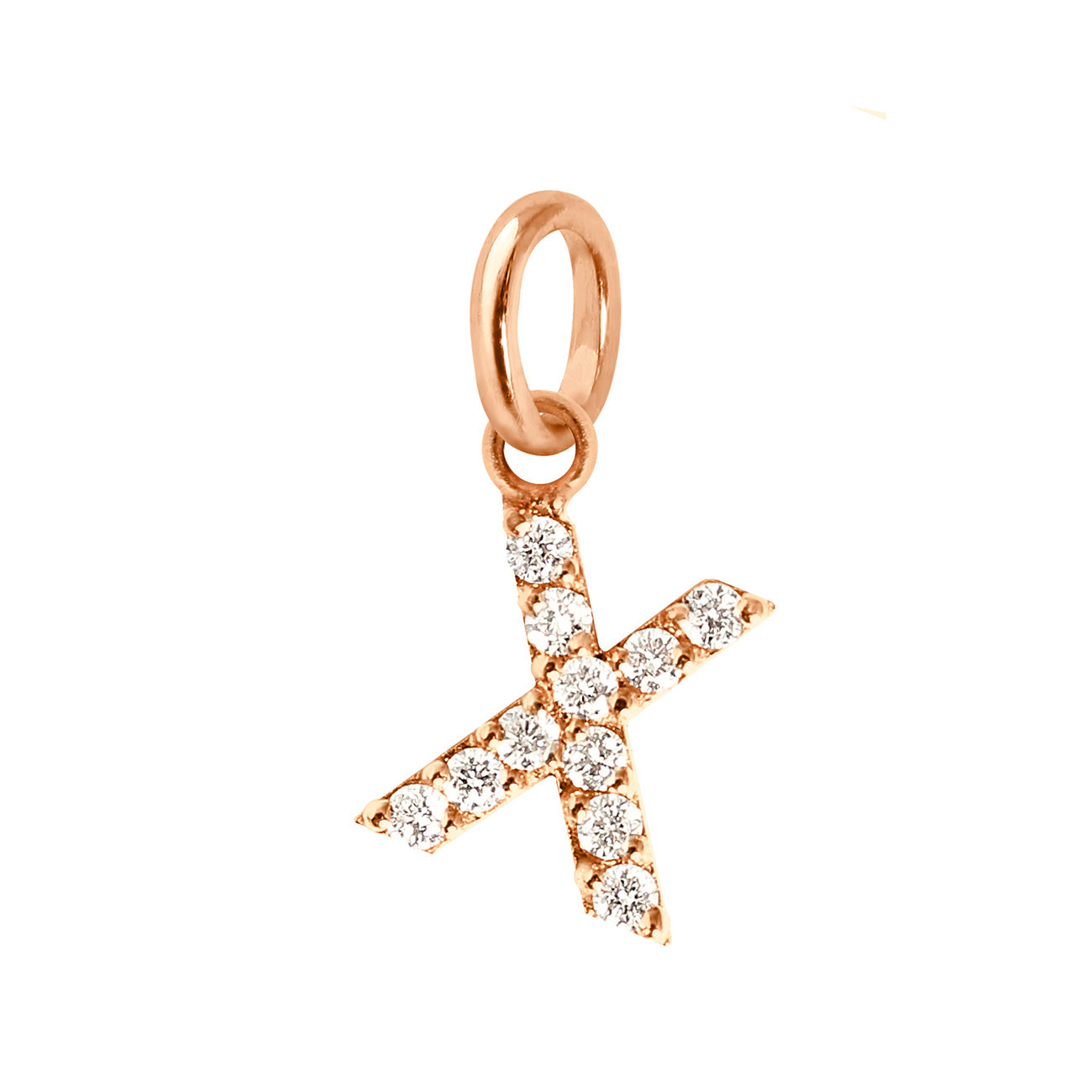 Pendentif Lucky Letter X, or rose, diamants lucky letter Product Code:  b5le00xr00xxdi -1