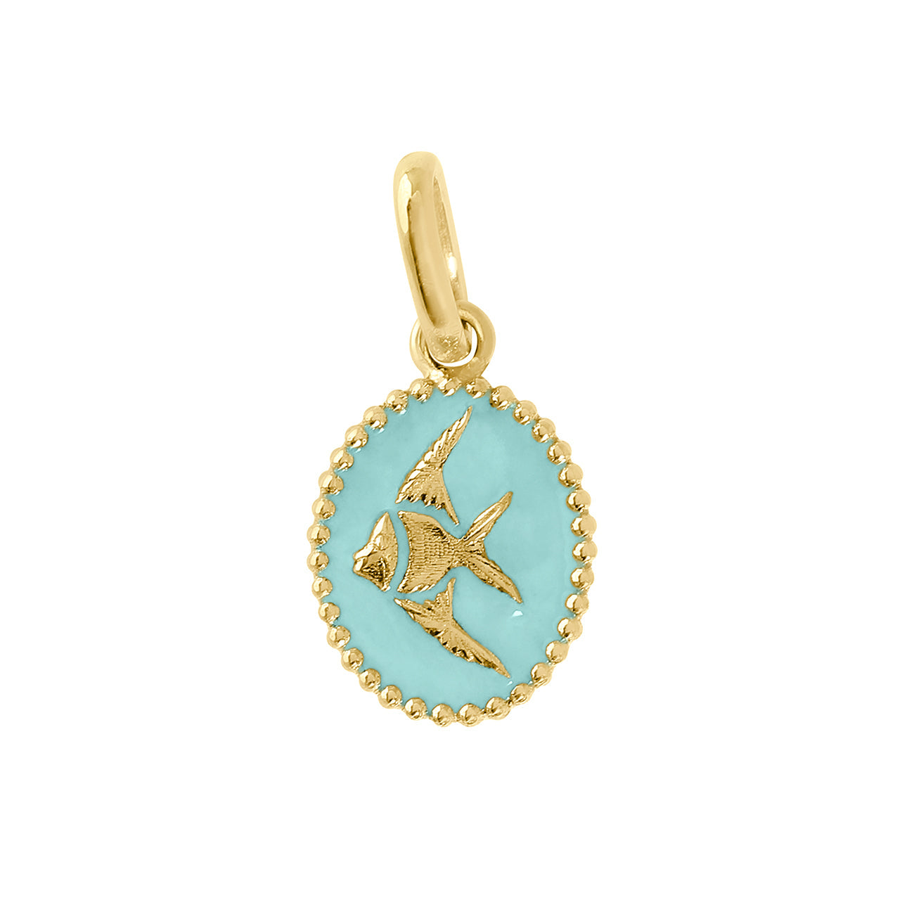 Pendentif Poisson Ange résine glacier, or jaune voyage Référence :  b5po002j55xxxx -1