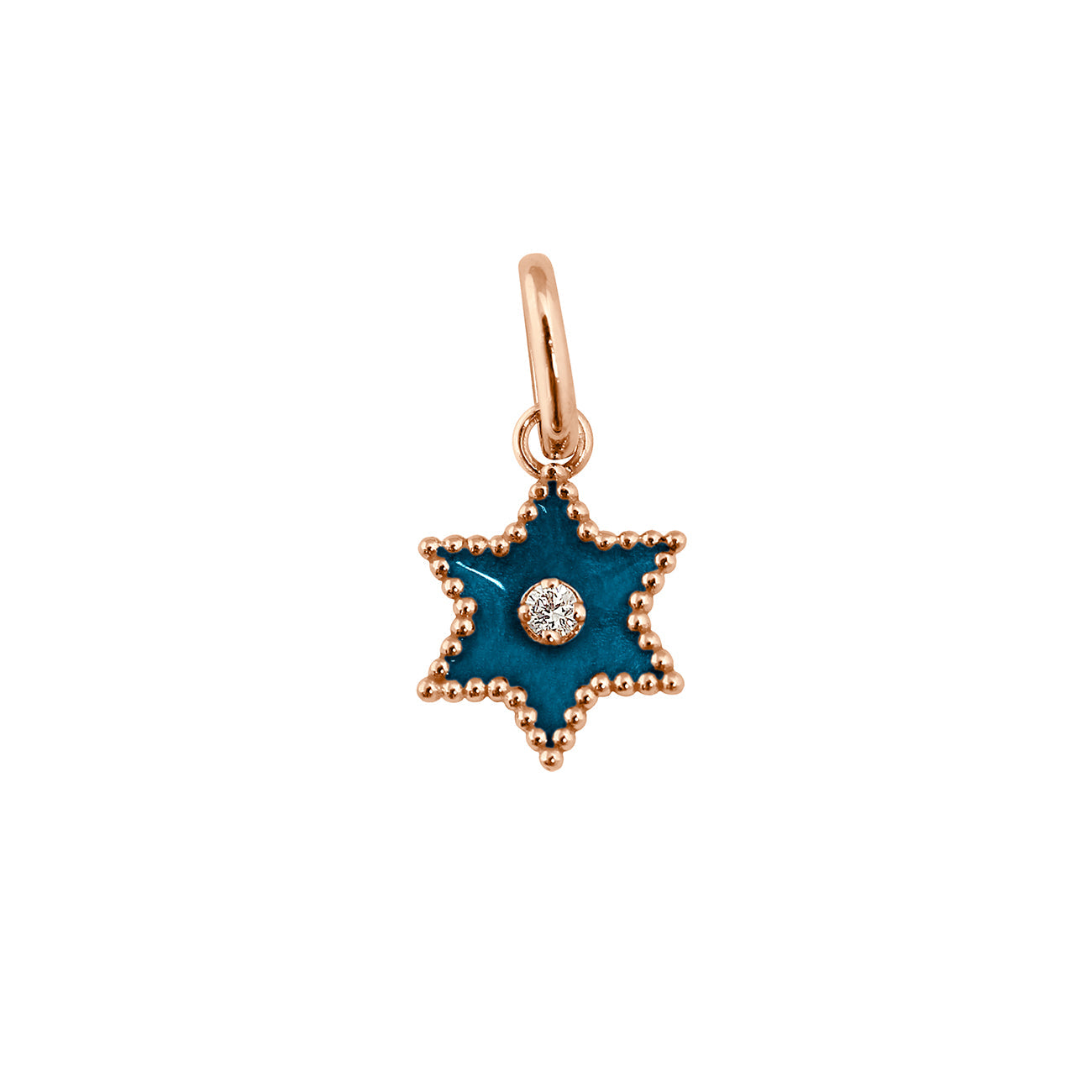 Pendentif Etoile Star résine jungle, diamant, or rose pirate Référence :  b5st001r65xxdi -1