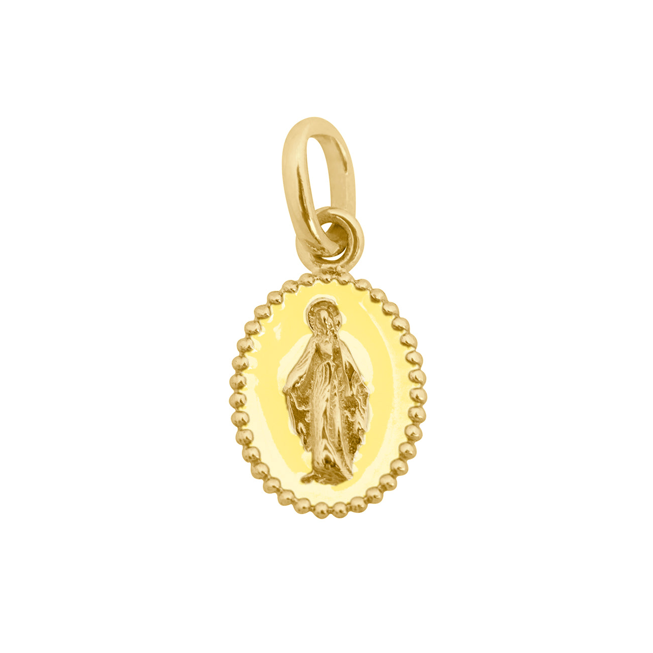 Pendentif mimosa Madone résinée, or jaune madone Référence :  b5vi003j64xxxx -1