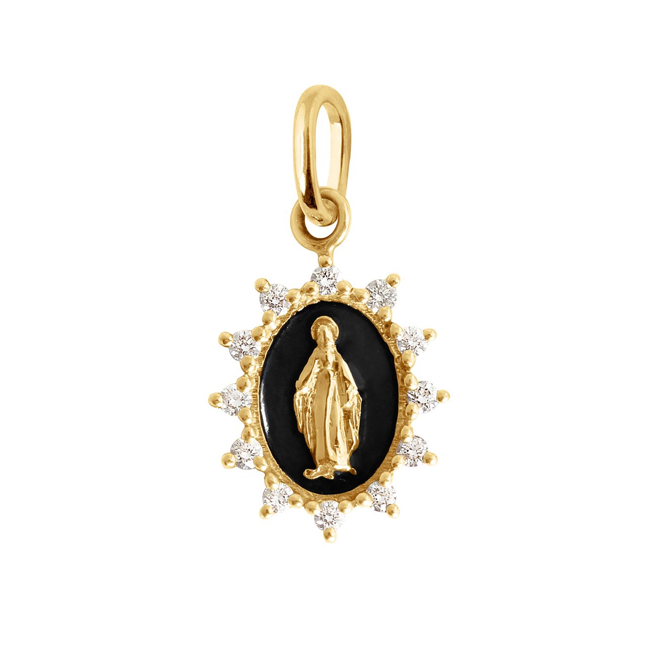 Pendentif noir Madone Suprême, or jaune, diamants madone suprême Référence :  b5vi008j20xxdi -1