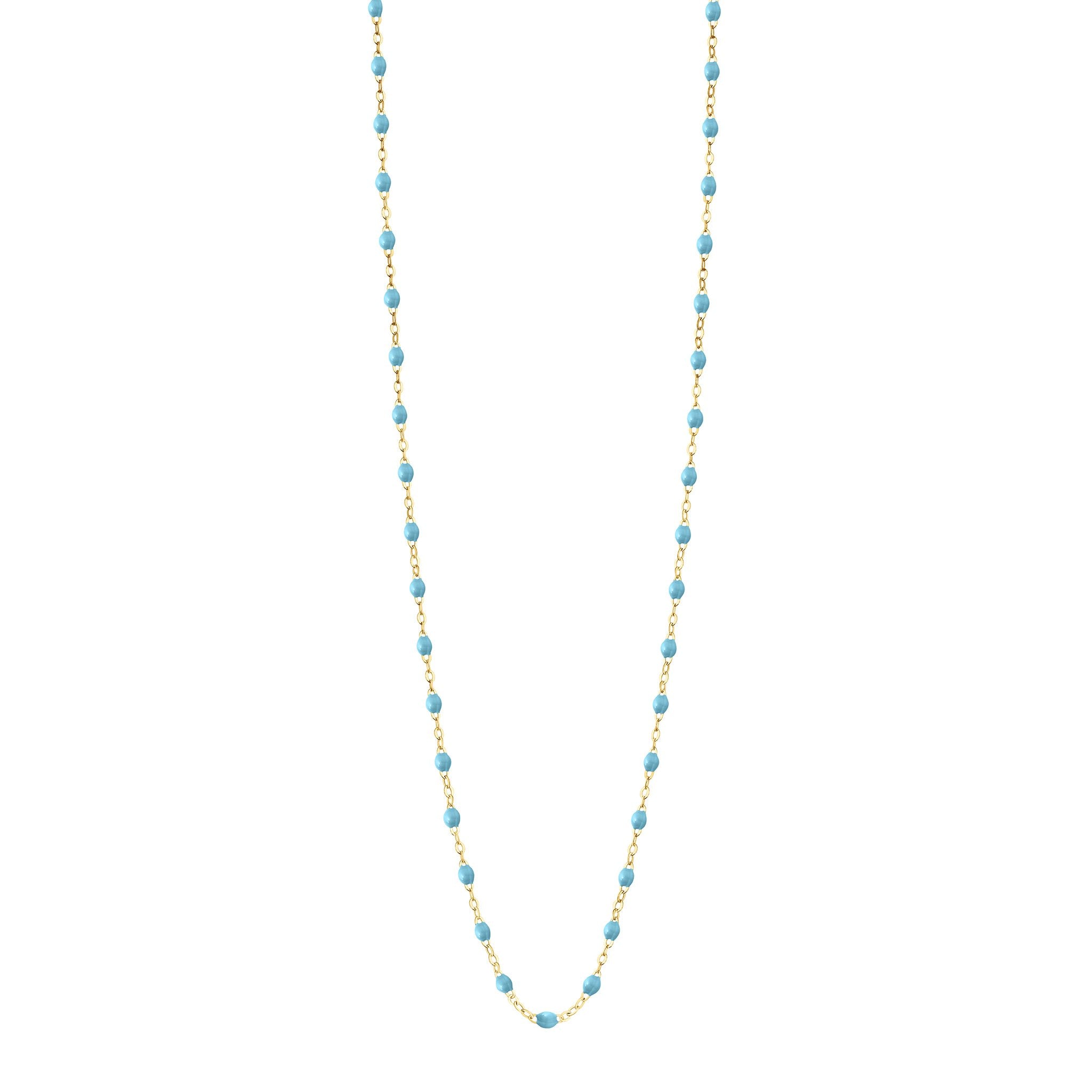 Sautoir turquoise Classique Gigi, or jaune, 86 cm